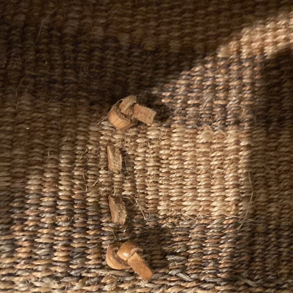 Striped Tan and Brown Woven Tote Bag - Picture 8 of 10